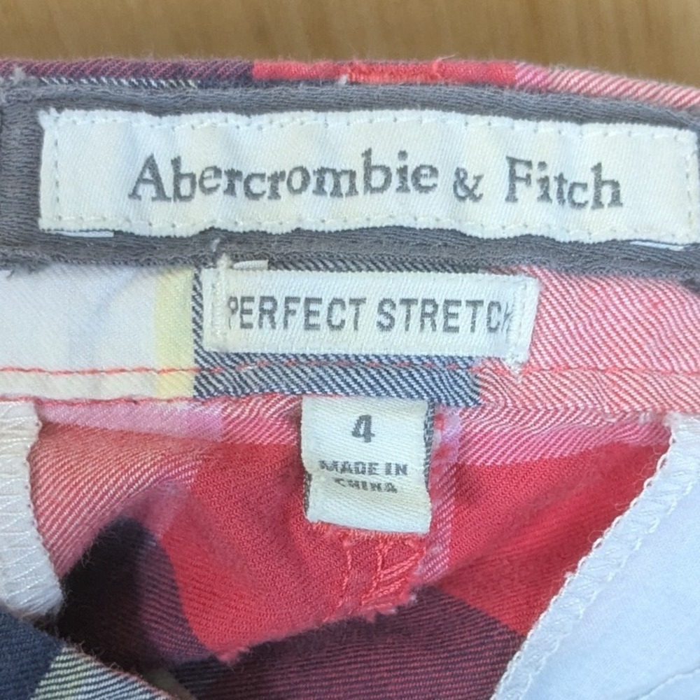 Abercrombie & Fitch Micro Shorts Mini Y2K Plaid Perfect Stretch Preppy Women's 4 - Picture 2 of 8